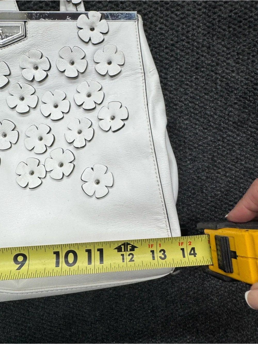 Simply Vera Vera Wang White Floral Applique Tote